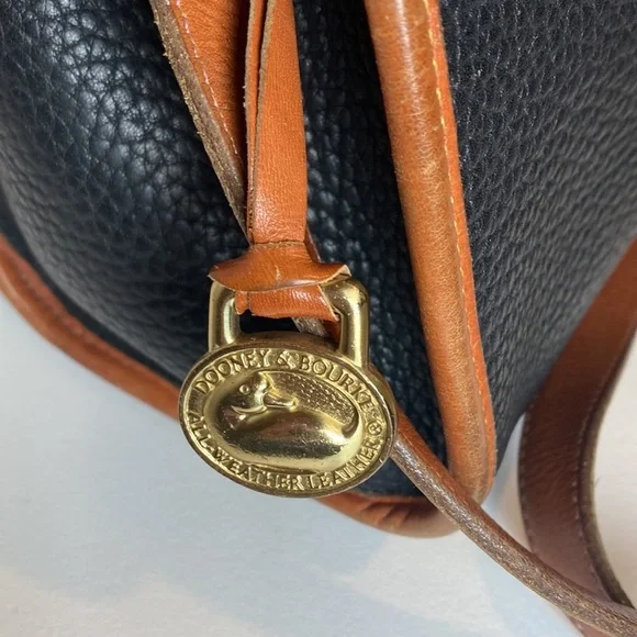 Vintage Dooney & Bourke All Weather Leather Essex Handbag USA pebbled black - Picture 5 of 14